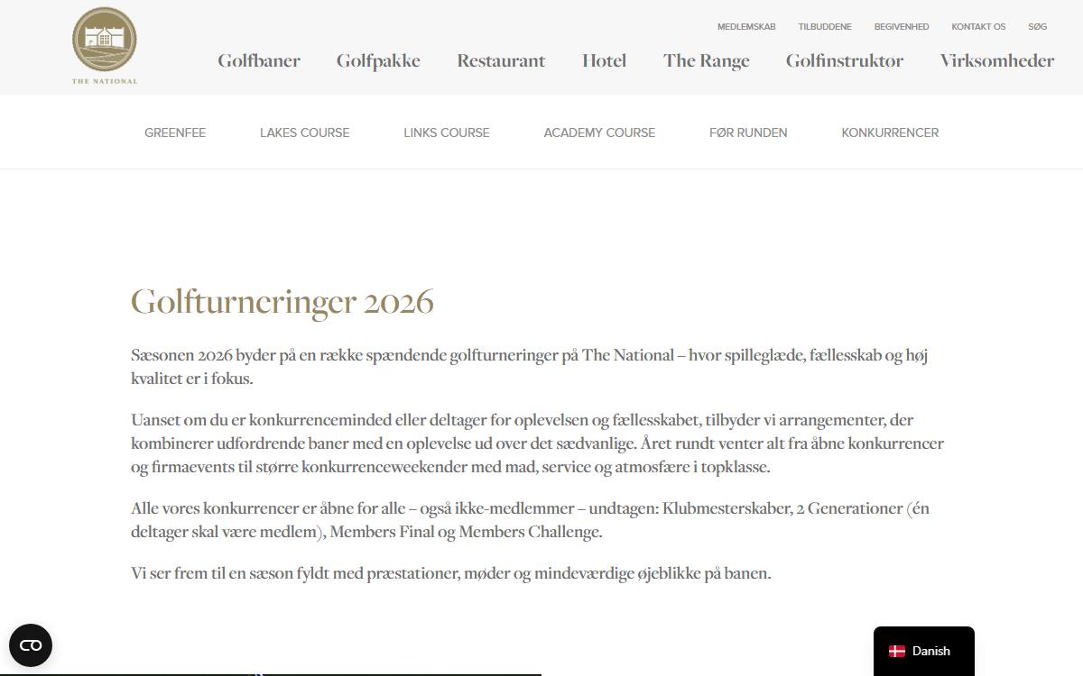 Skærmbillede af konkurrencen hos The National