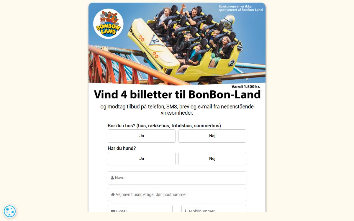 Skærmbillede af konkurrencen hos E-forbruger