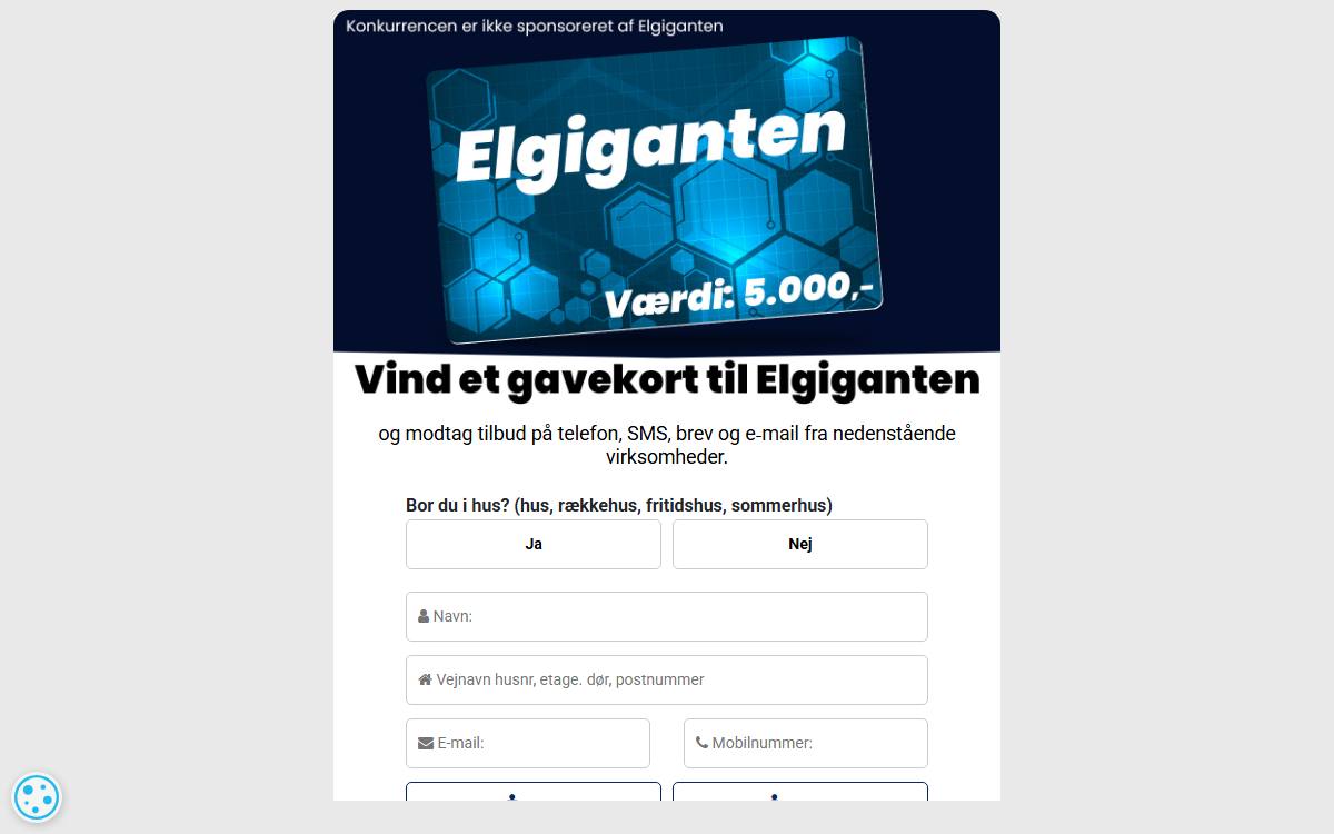 Skærmbillede af konkurrencen hos E-forbruger