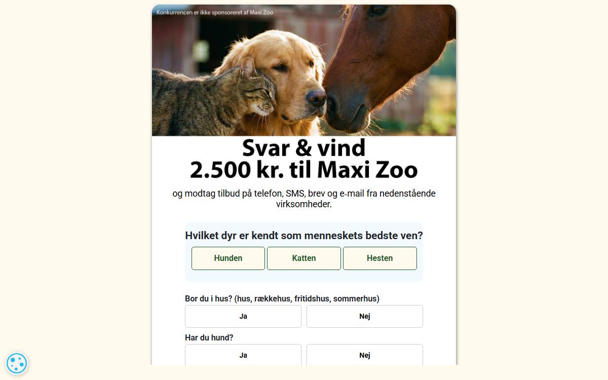 Skærmbillede af konkurrencen hos E-forbruger