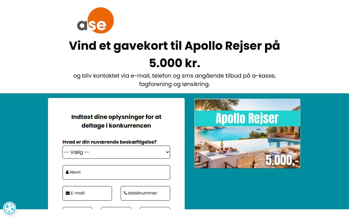 Skærmbillede af konkurrencen hos ase