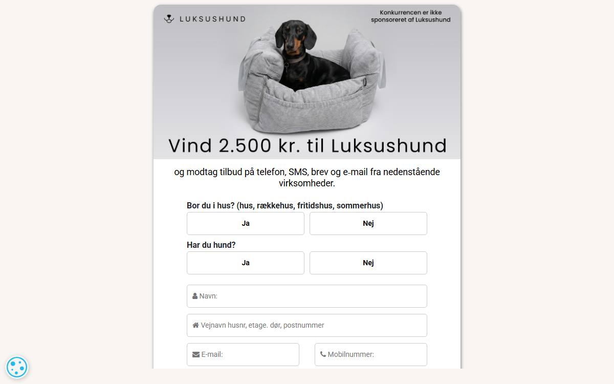 Skærmbillede af konkurrencen hos E-forbruger