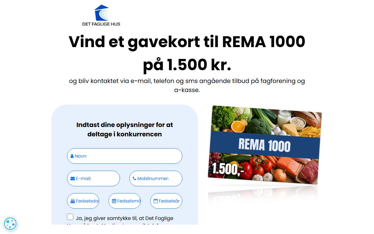 Skærmbillede af konkurrencen hos Det Faglige Hus