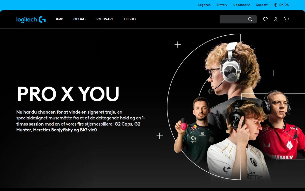 Skærmbillede af konkurrencen hos Logitech G