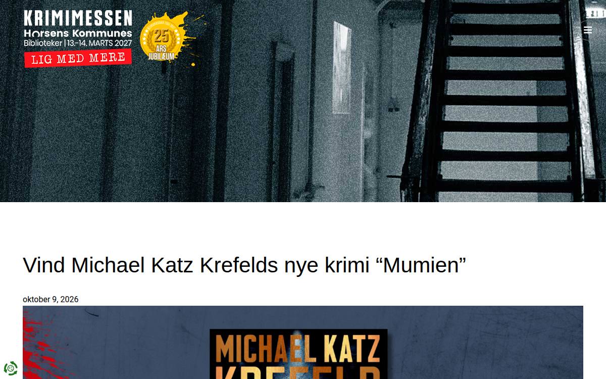 Skærmbillede af konkurrencen hos Krimimessen