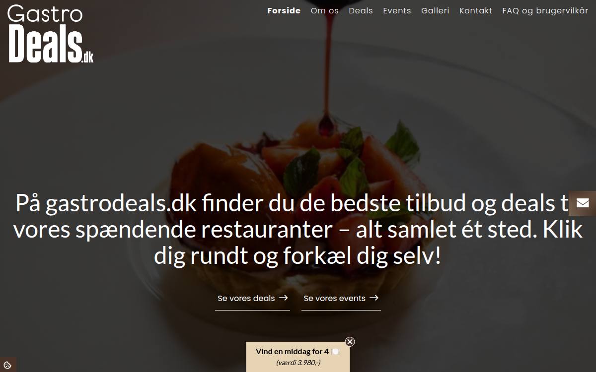 Skærmbillede af konkurrencen hos Gastrodeals