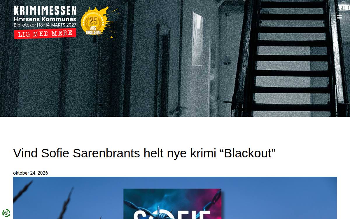 Skærmbillede af konkurrencen hos Krimimessen