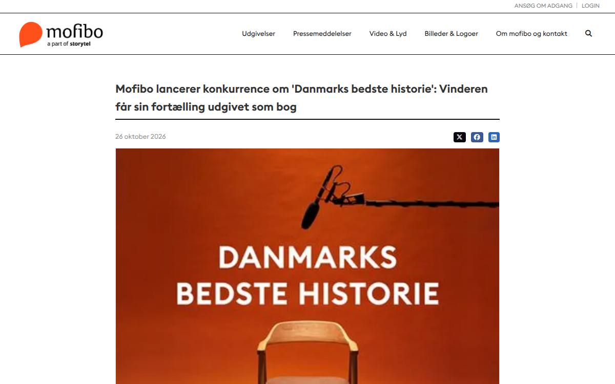 Skærmbillede af konkurrencen hos Mofibo