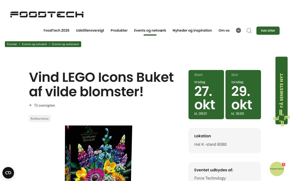 Skærmbillede af konkurrencen hos FoodTech